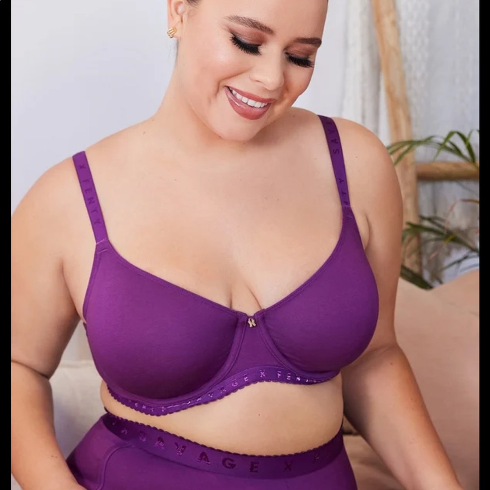 Savage X Cotton Jersey Unlined Bra -Purple